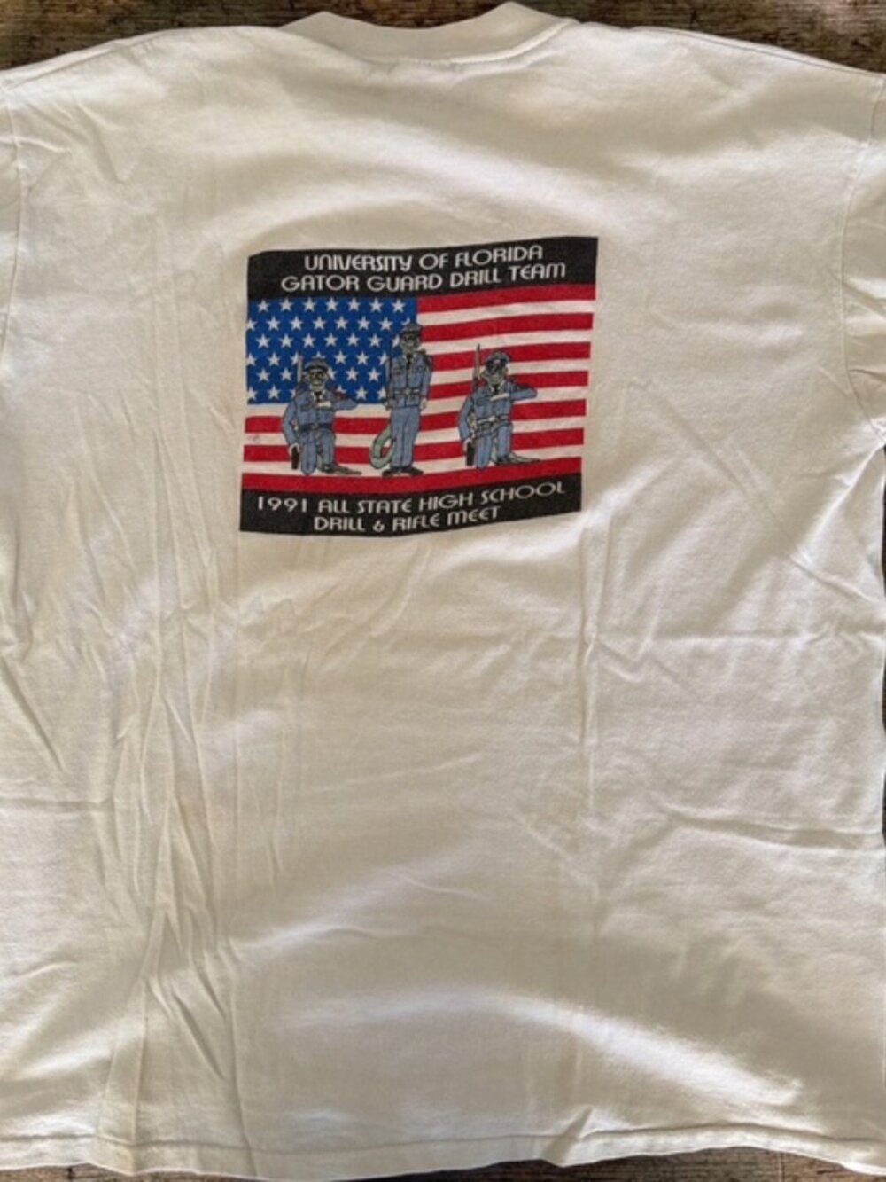 Vintage 1991 University of Florida Gator Guard Drill Team T-Shirt USA Single Sti